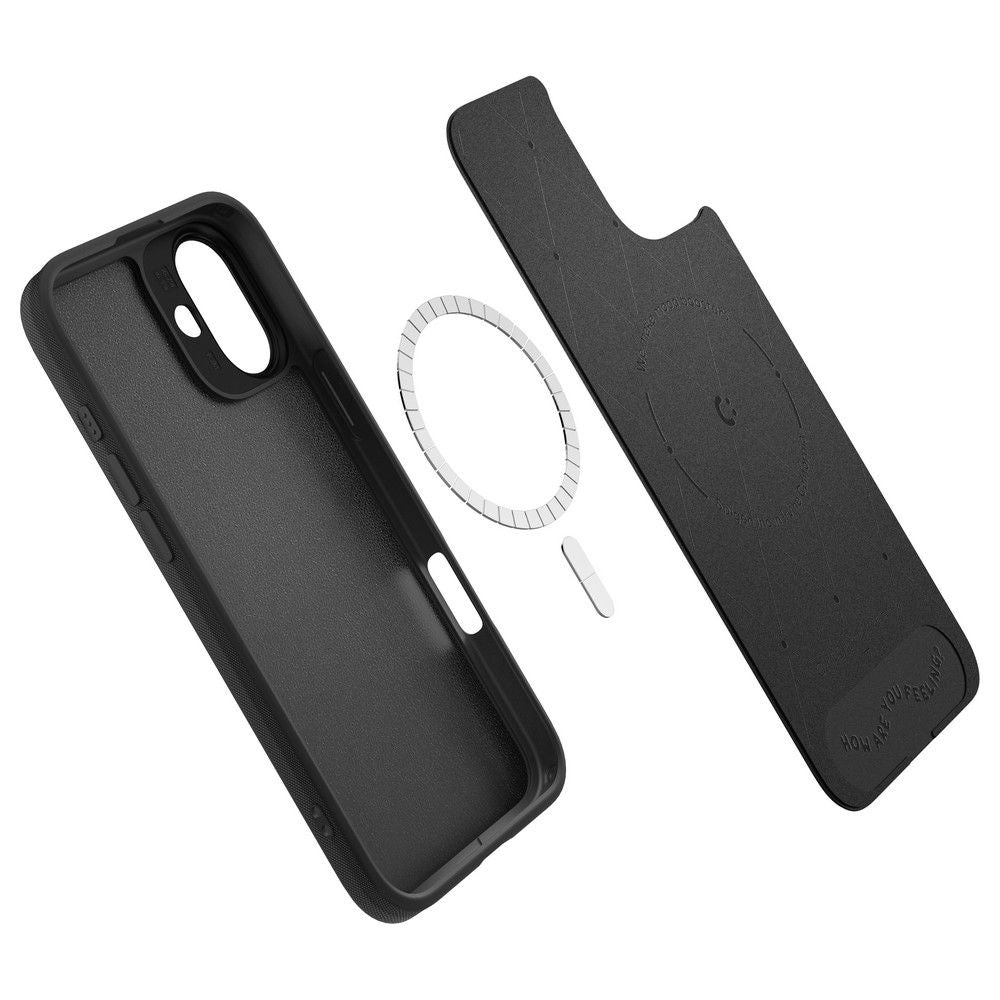 Spigen Cyrill iPhone 16 Kajuk Mag Θήκη με Επένδυση Συνθετικού Δέρματος και MagSafe - Black