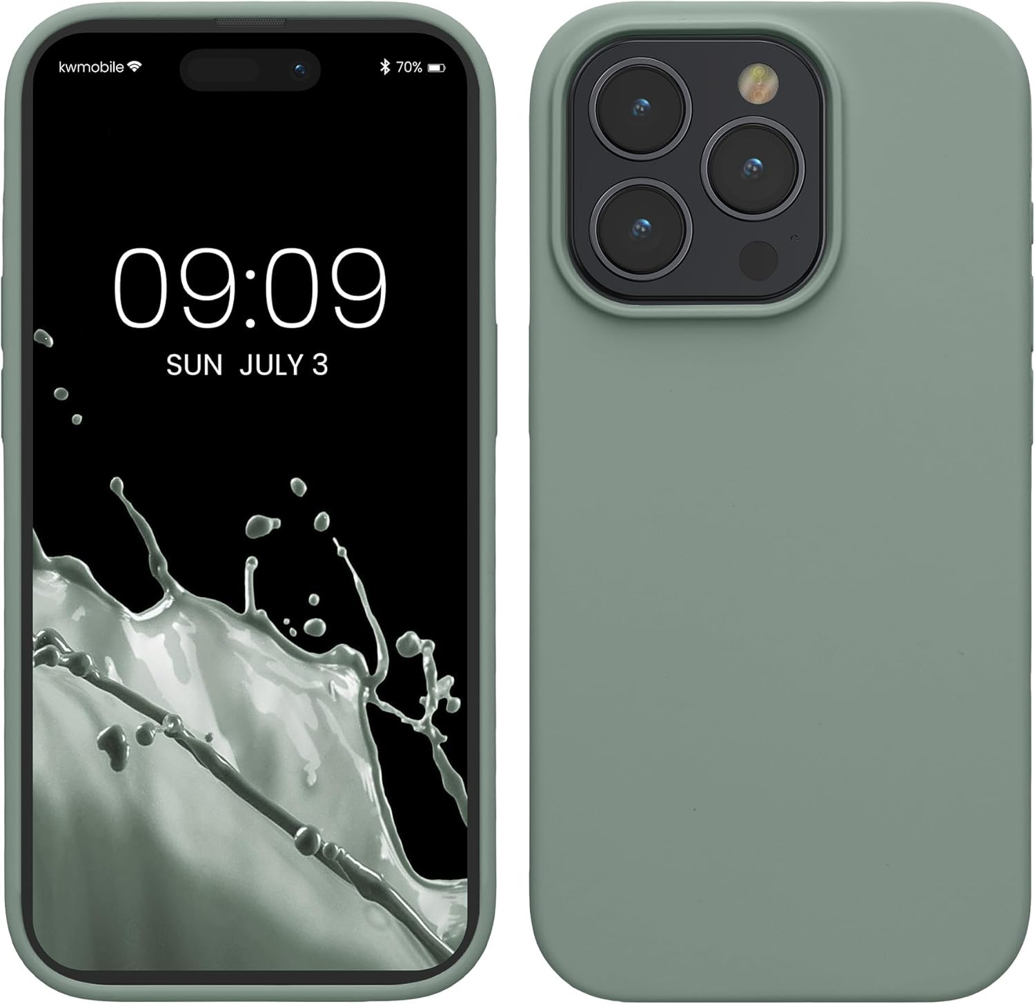 KW iPhone 15 Pro Θήκη Σιλικόνης Rubberized TPU - Rainwashed Green