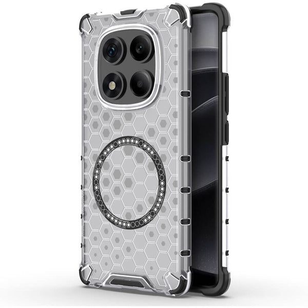 Techsuit Xiaomi Redmi Note 14 Pro 4G Honeycomb Shield MagSafe Σκληρή Θήκη με Πλαίσιο Σιλικόνης - White