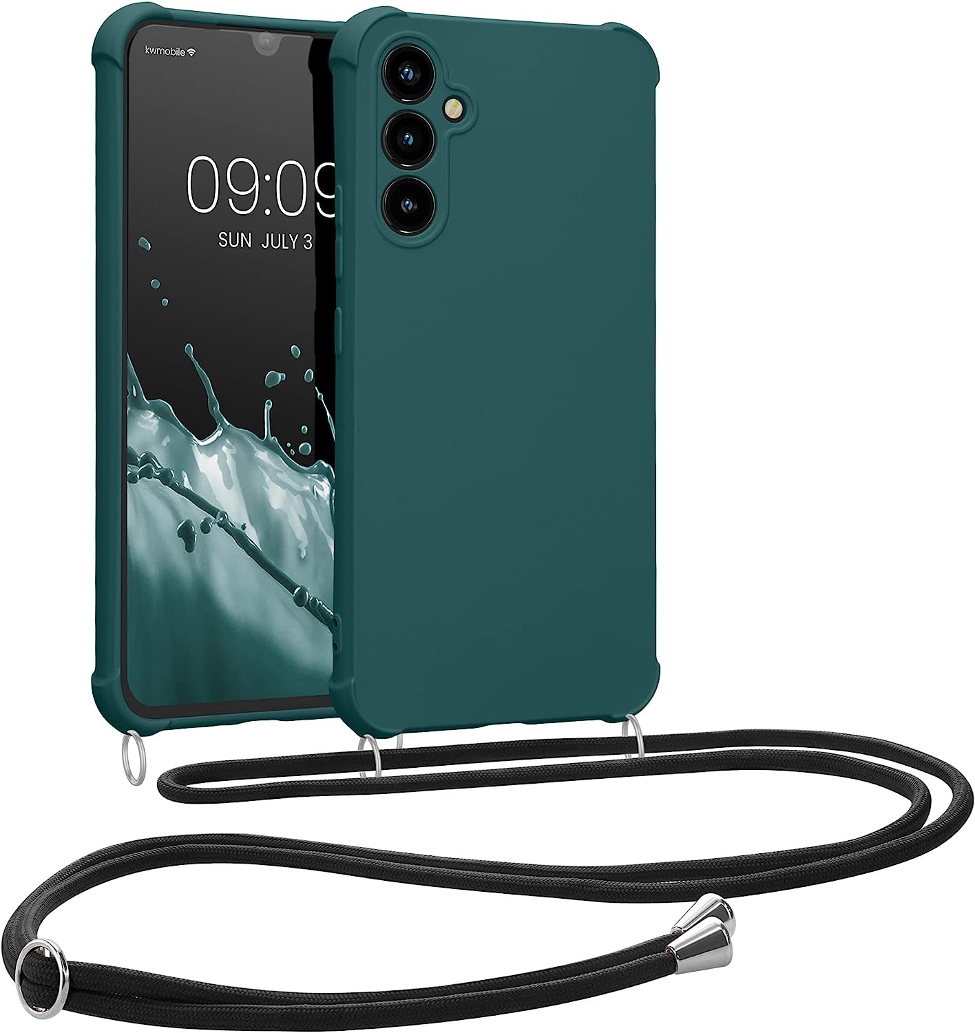 KW Samsung Galaxy A34 5G Θήκη Σιλικόνης TPU με Λουράκι - Petrol - 60820.78