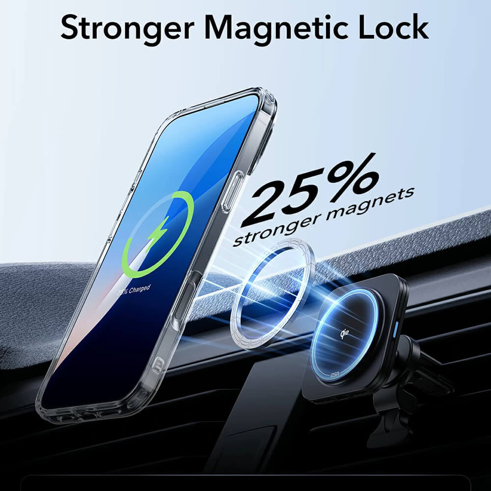 ESR iPhone 16 Pro Classic Hybrid Halolock Kickstand Σκληρή Θήκη με Πλαίσιο Σιλικόνης και MagSafe - Διάφανη / Black