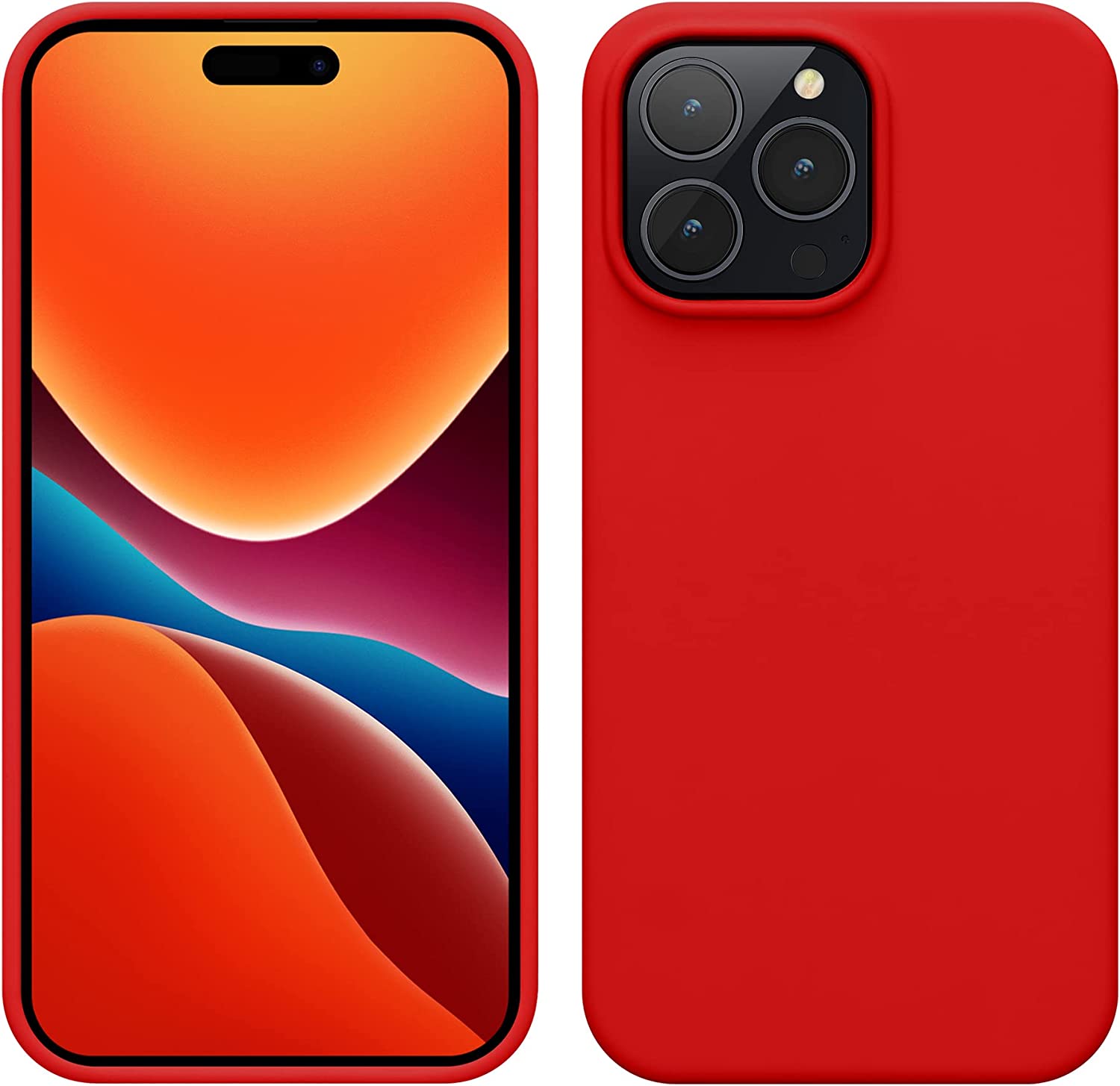 KW iPhone 14 Pro Max Θήκη Σιλικόνης Rubberized TPU - Red - 59074.09