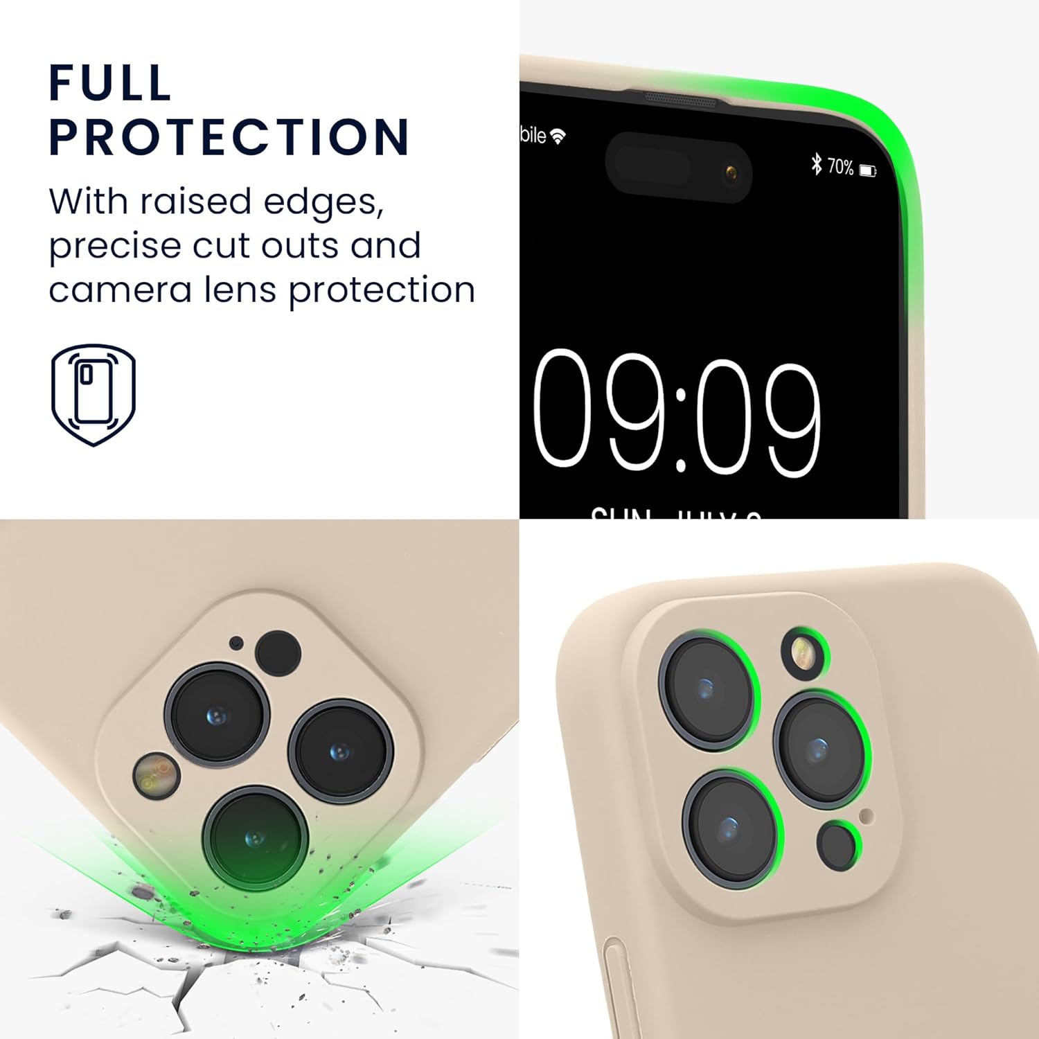 KW iPhone 16 Pro Max Θήκη Σιλικόνης Rubberized TPU - Cream