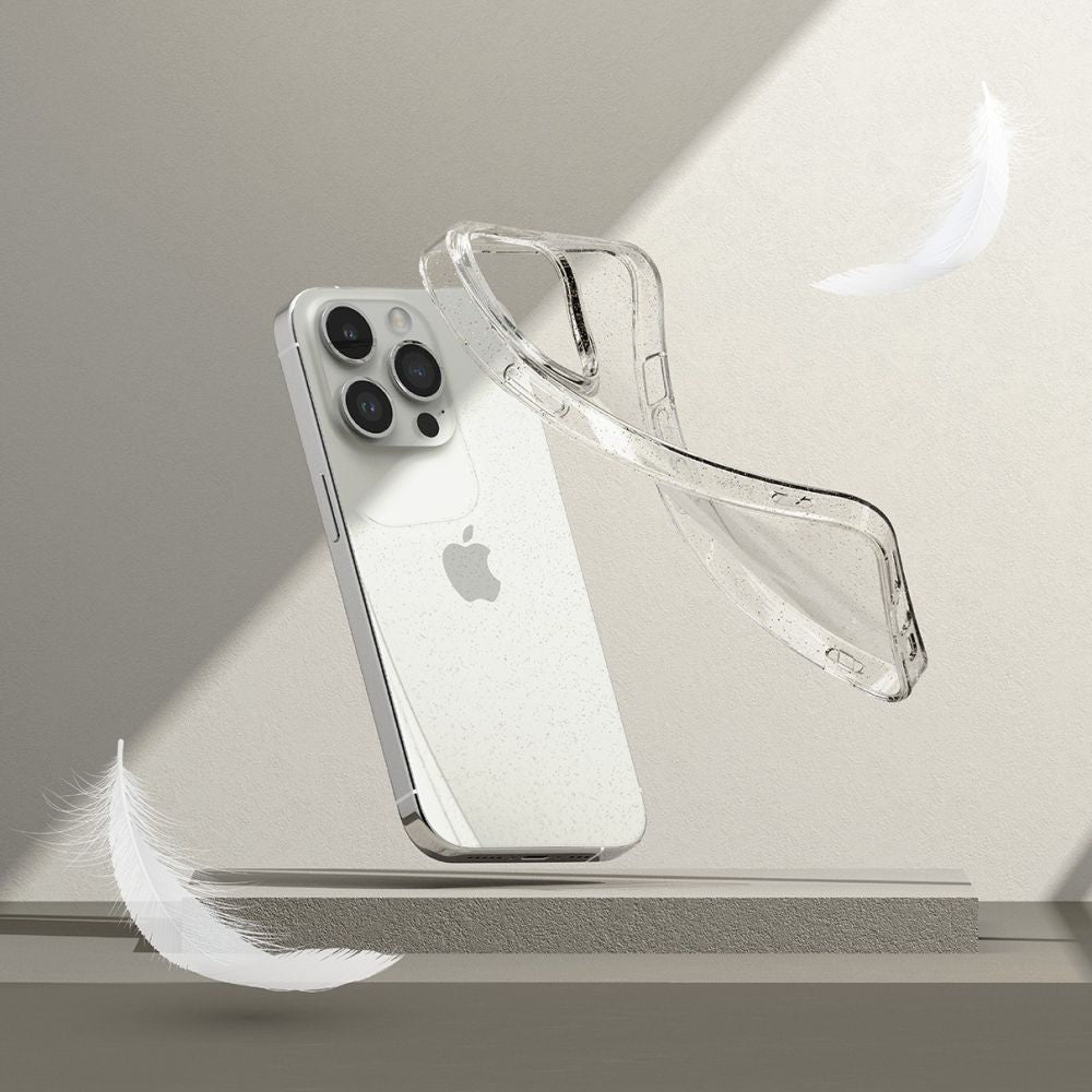 Ringke iPhone 15 Pro Max Air Ultra Thin TPU Case Λεπτή Θήκη Σιλικόνης - Glitter - Διάφανη