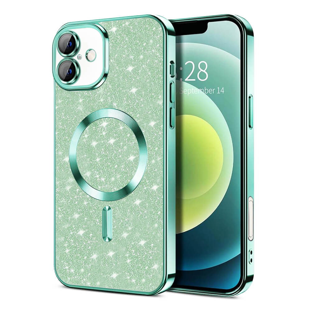 Techsuit iPhone 16 - Luxury Glitter MagSafe - Θήκη Σιλικόνης - Light Green