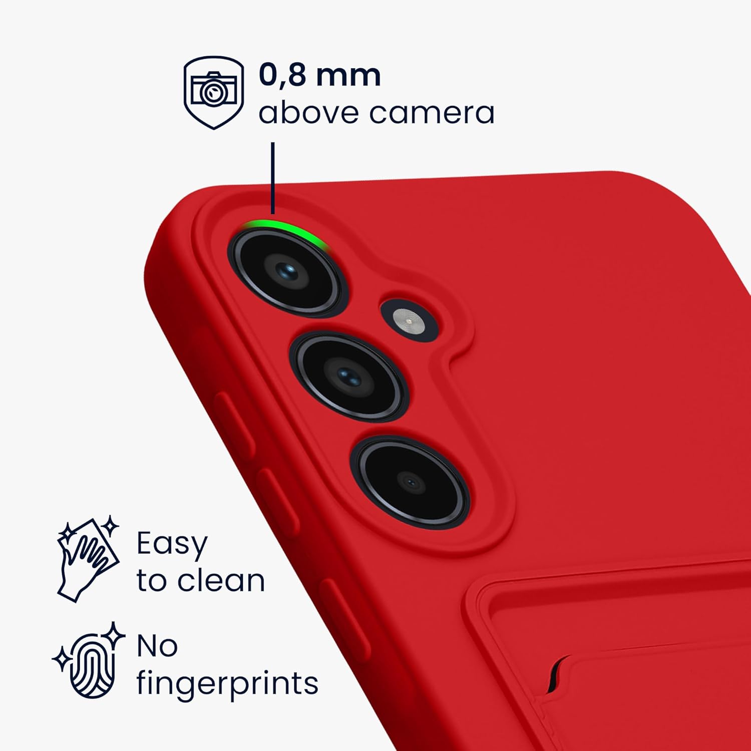 KW Samsung Galaxy A55 5G Θήκη Σιλικόνης TPU με Υποδοχή για Κάρτα - Red