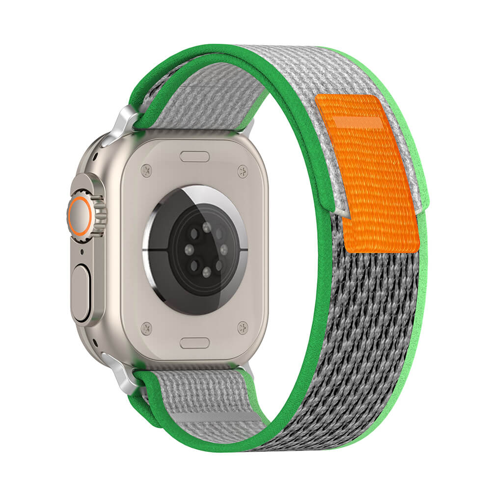 Techsuit Λουράκι Apple Watch 2/3/4/5/6/7/8/9/10/11 - SE (1/2/3) - 38/40/41/42mm Watchband W039 Nylon - Green / Gray