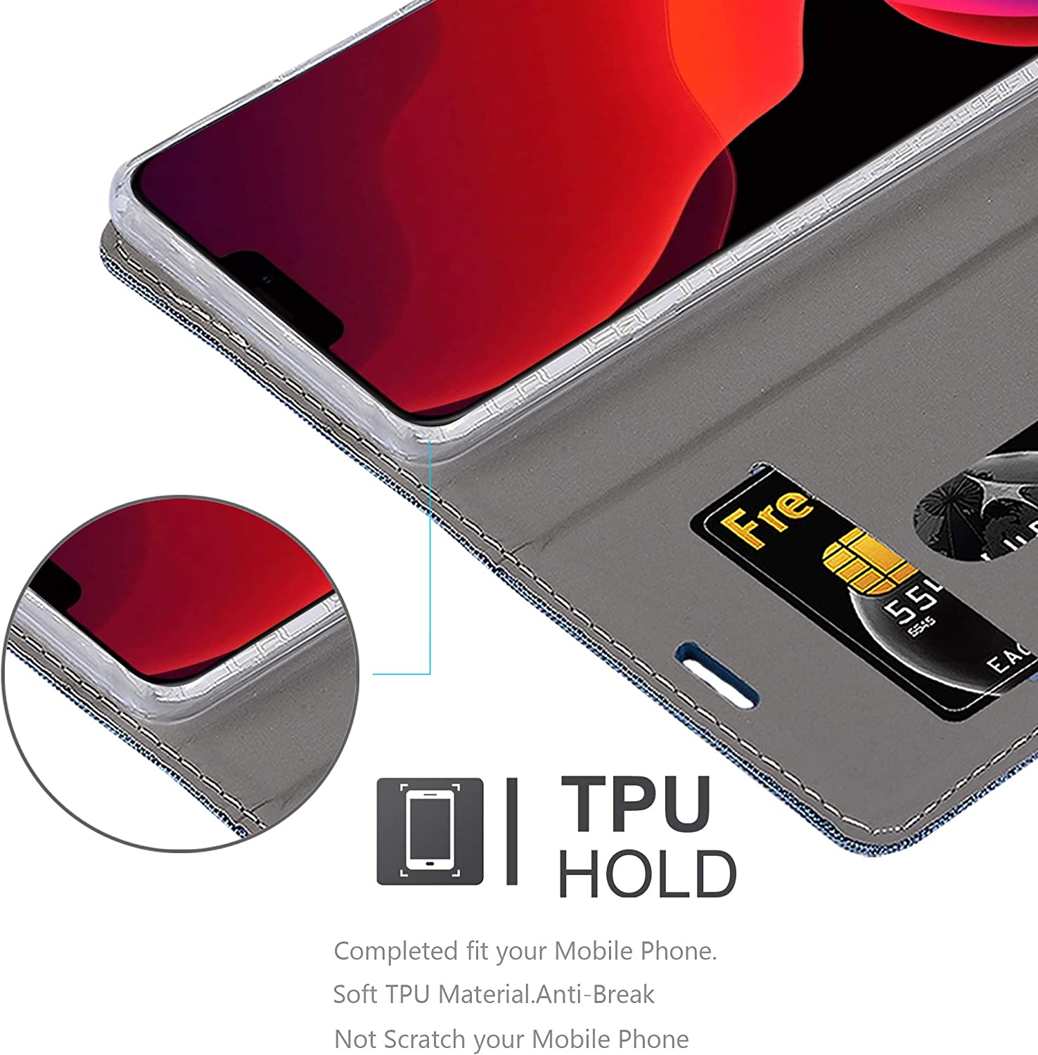 Cadorabo iPhone 12 Pro Max Θήκη Βιβλίο Stand - Dark Blue - Black