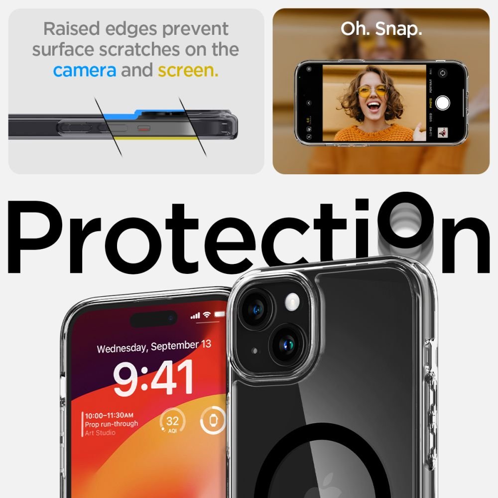 Spigen iPhone 15 Plus Ultra Hybrid Mag Σκληρή Θήκη με Πλαίσιο Σιλικόνης Και MagSafe - Black