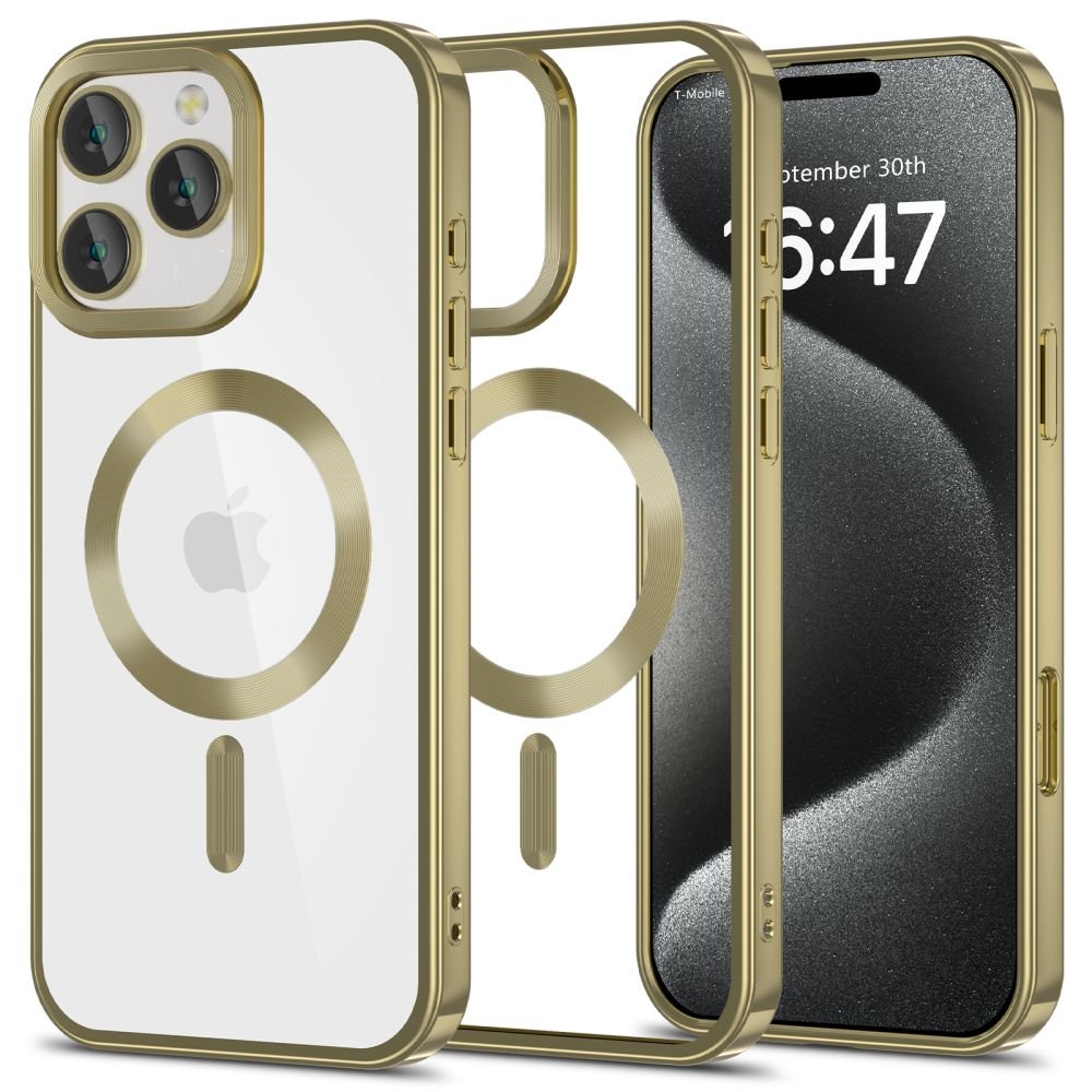 Tech - Protect iPhone 16 Pro Max MagFlex Θήκη Σιλικόνης TPU με MagSafe - Διάφανη / Satin Gold