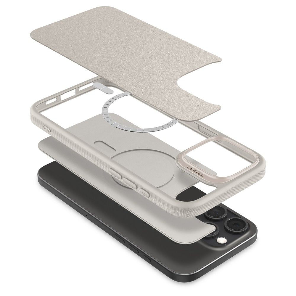Spigen Cyrill iPhone 16 Pro Max Kajuk Mag Θήκη με Επένδυση Συνθετικού Δέρματος και MagSafe - Cream