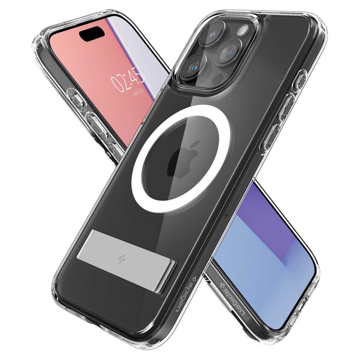Spigen iPhone 15 Pro Max Ultra Hybrid S MagSafe Σκληρή Θήκη με Πλαίσιο Σιλικόνης και Stand - Crystal Clear