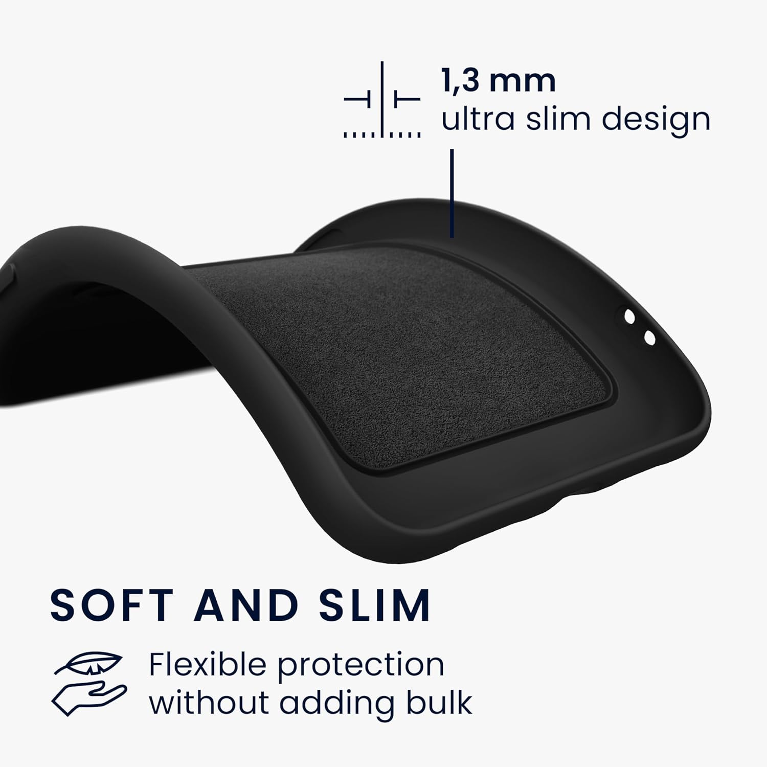KW iPhone 16 Θήκη Σιλικόνης TPU με Υποδοχή για Κάρτα - Black