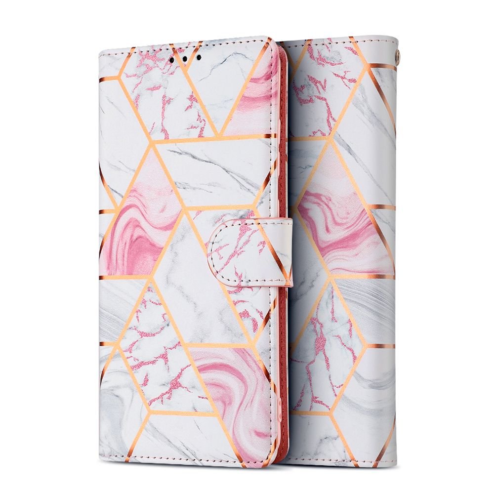 Tech - Protect iPhone 13 Pro Θήκη Πορτοφόλι Stand από Δερματίνη - Marble Pink