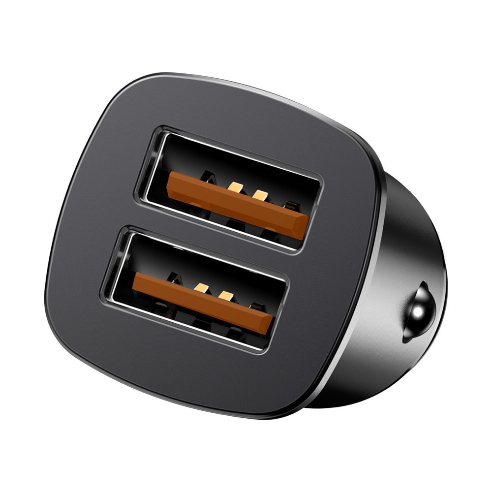 Baseus Square Smart Φορτιστής Αυτοκινήτου Γρήγορης Φόρτισης με 2 Θύρες USB QC 3.0 30W SCP AFC - Black - CCALL - DS01