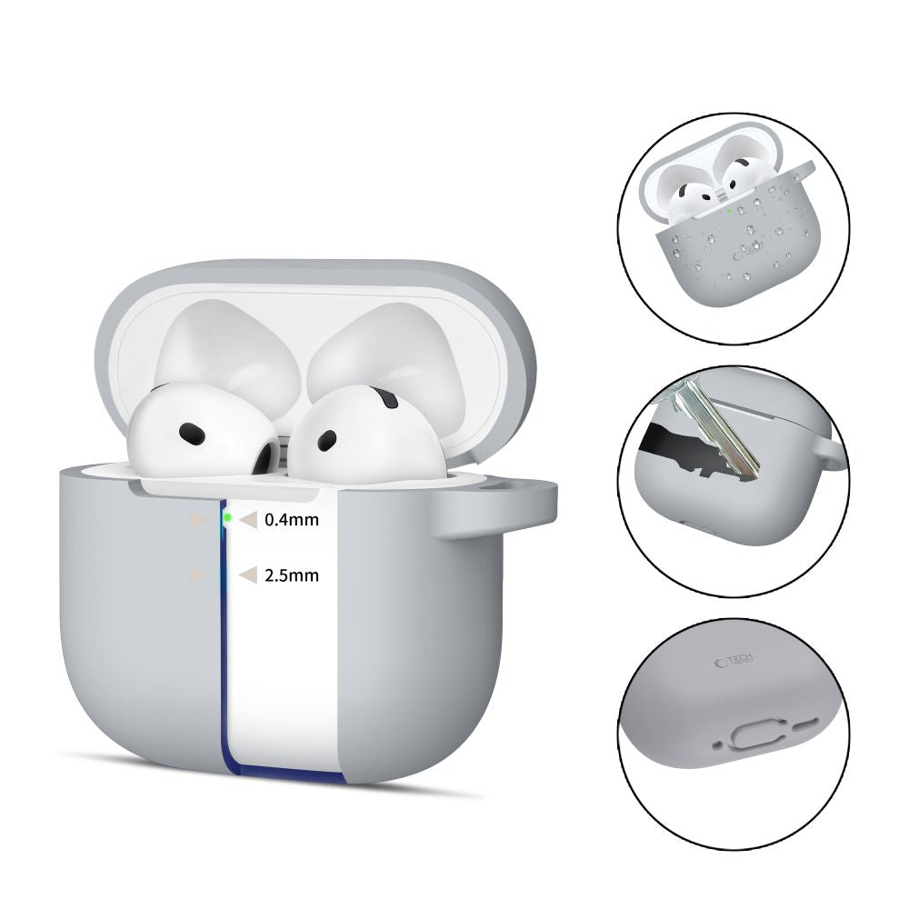 Tech - Protect AirPods 4 Θήκη Σιλικόνης - Silicone Hook - Crayon Grey