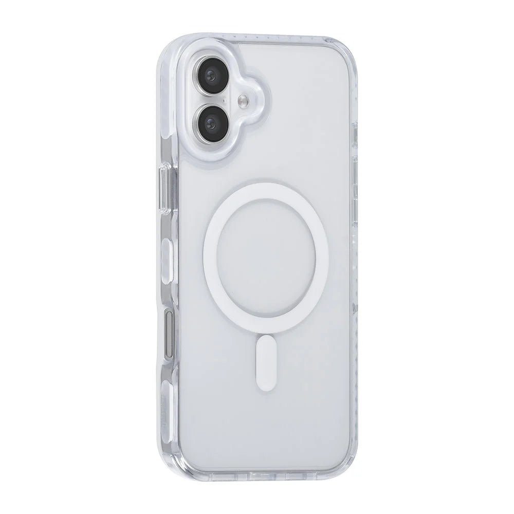 Tuniq iPhone 16 Plus - MagSafe Σκληρή Θήκη με Πλαίσιο Σιλικόνης και Λουράκι - Διάφανη / White