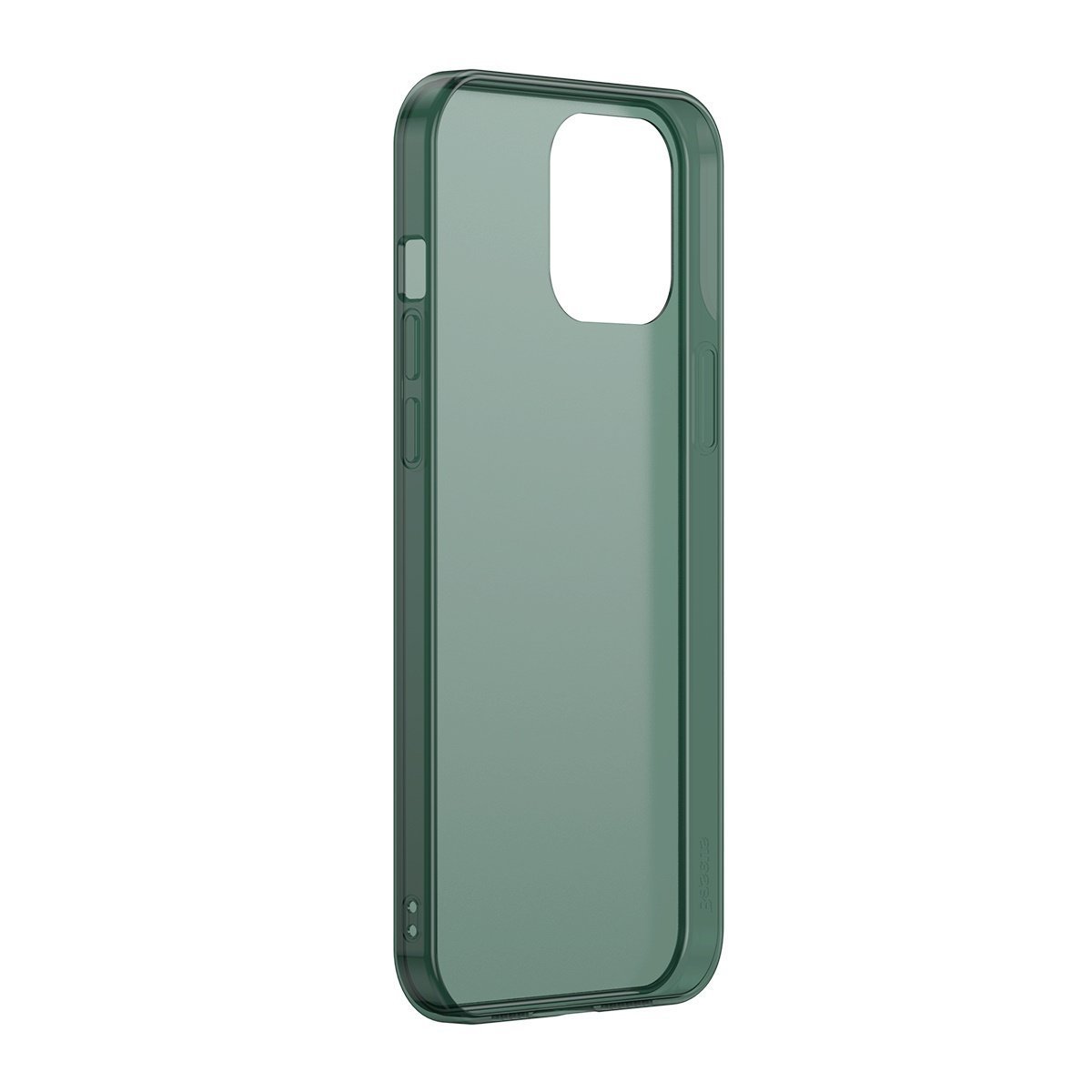 Baseus iPhone 12 Pro Max Frosted Glass Θήκη με Πλαίσιο Σιλικόνης και Όψη Γυαλιού Tempered Glass - Green - WIAPIPH67N - WS06