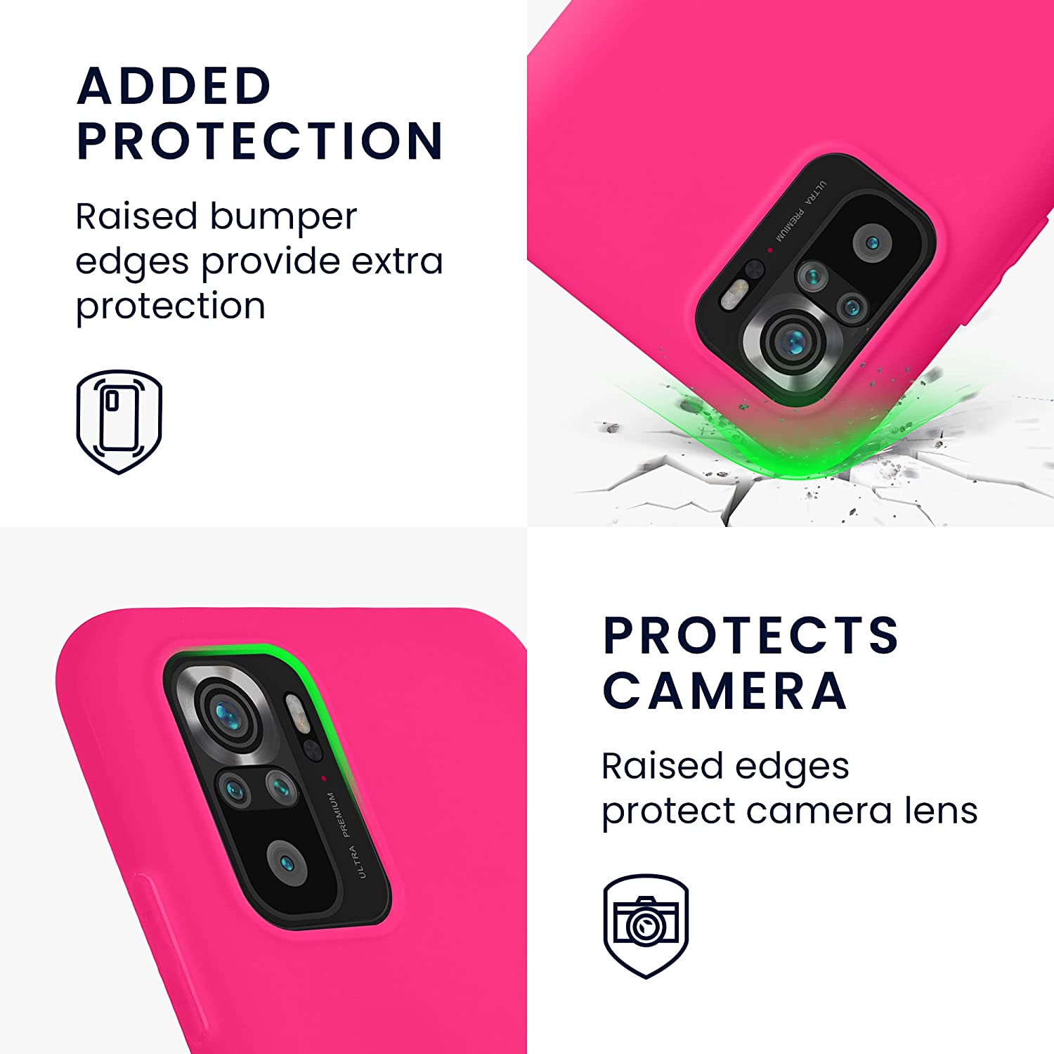 KW Xiaomi Redmi Note 10 / Note 10s / Poco M5s Θήκη Σιλικόνης TPU - Neon Pink - 54541.77