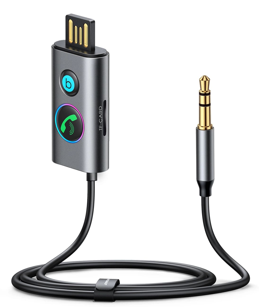 Joyroom JR - CB7 Bluetooth AUX Receiver για Αναπαραγωγή Μουσικής / Κλήσεις στο Αυτοκίνητο - Grey