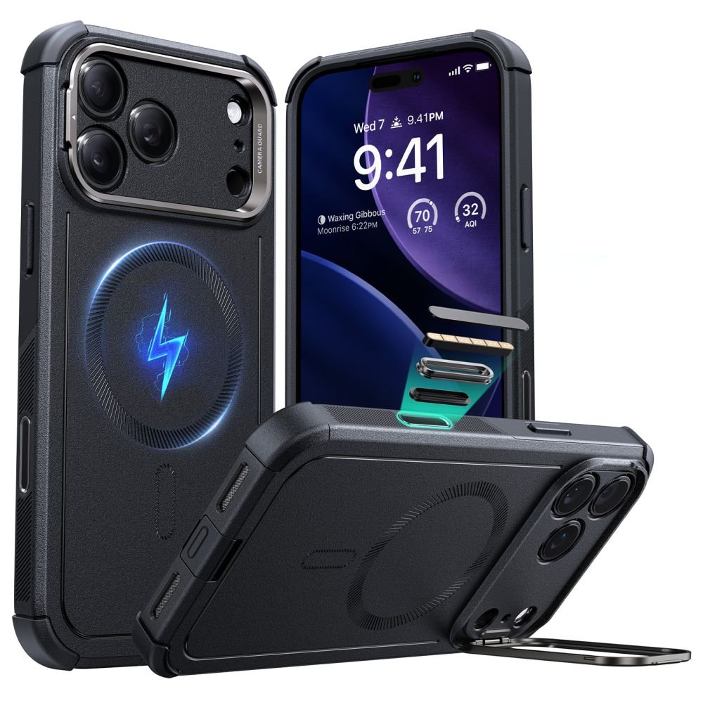ESR iPhone 17 Pro Cyber Kickstand - Σκληρή Θήκη με Stand και MagSafe - Black