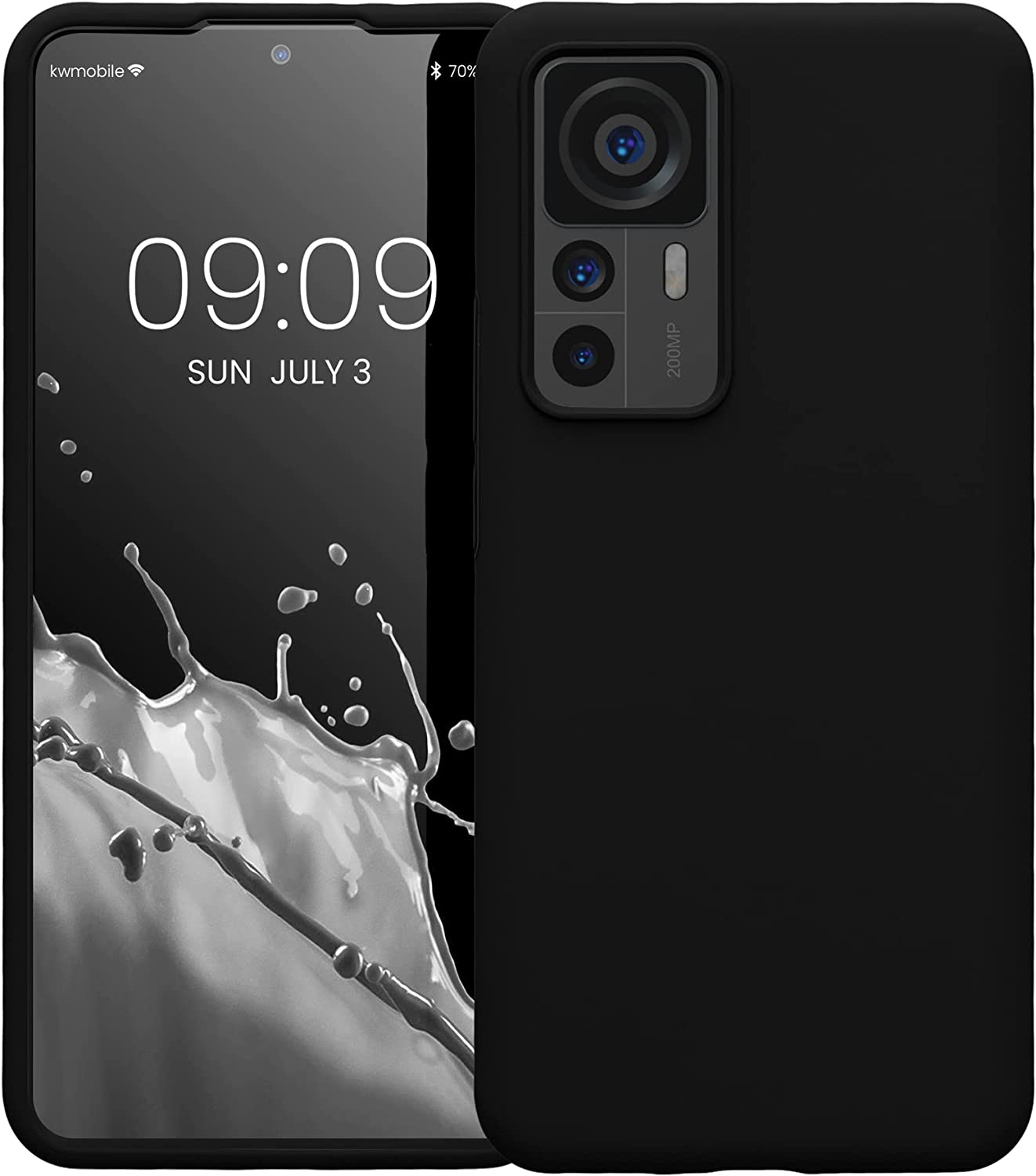 KW Xiaomi 12T / 12T Pro Θήκη Σιλικόνης Rubber TPU - Black - 60152.01
