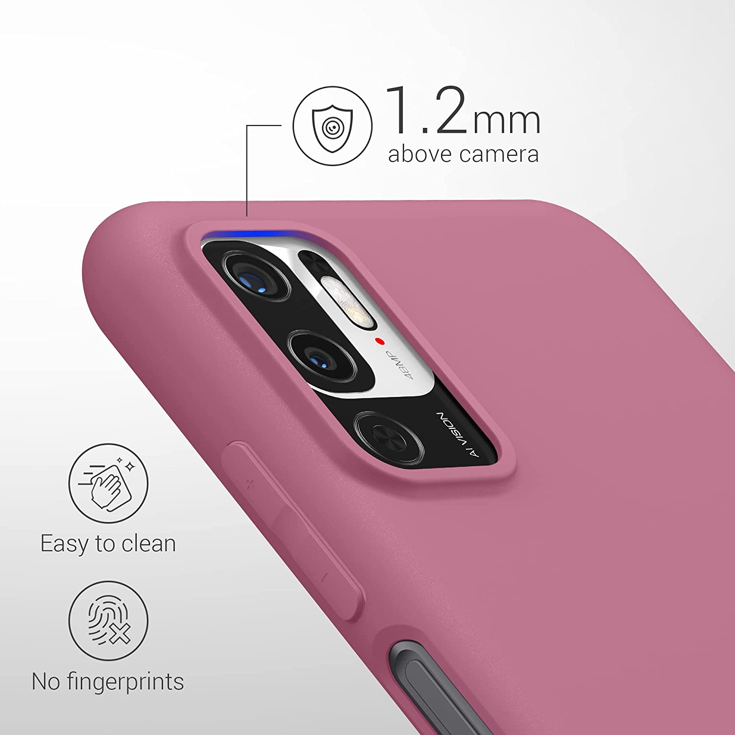 KW Xiaomi Redmi Note 10 5G Θήκη Σιλικόνης TPU - Dark Rose - 54947.167