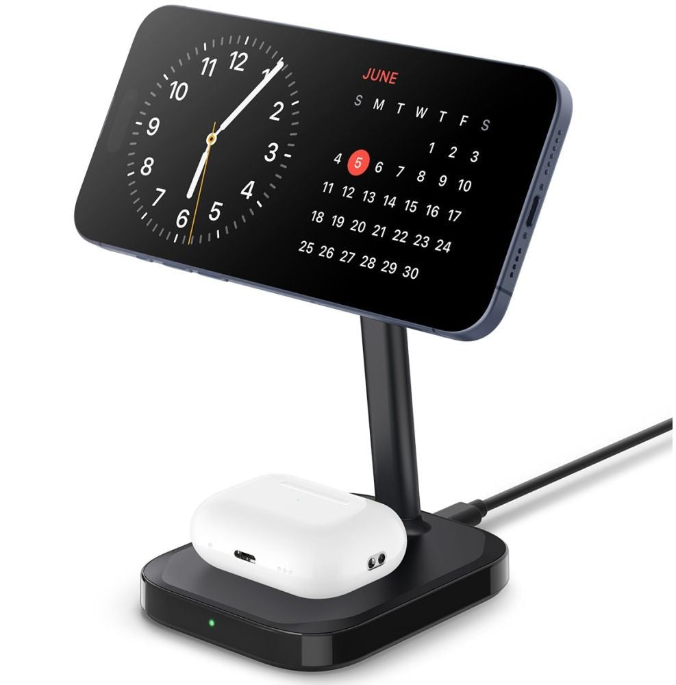 Spigen PF2100 Arcfield MagFit 7.5W Βάση Ασύρματης Φόρτισης MagSafe για Smartphones και Airpods - Black