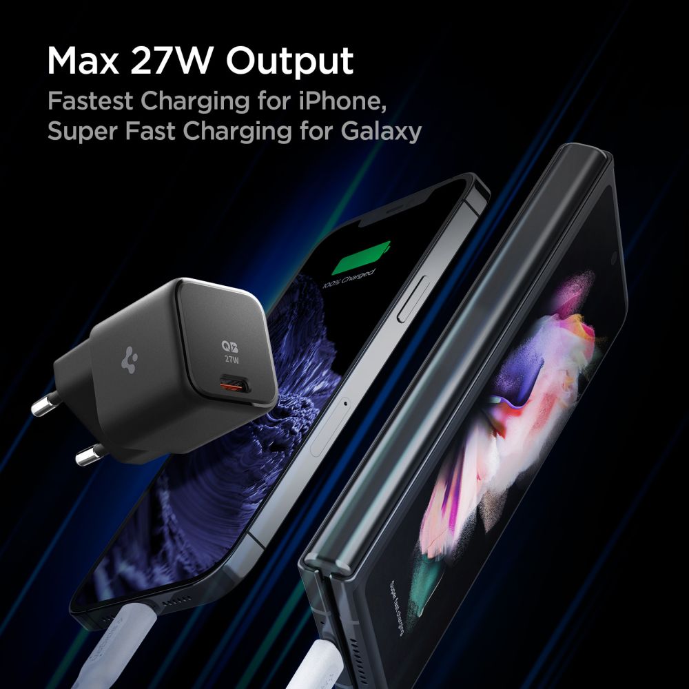 Spigen PE2103 ArcStation Network PD27W Οικιακός Φορτιστής Γρήγορης Φόρτισης με Θύρα Type - C - Black