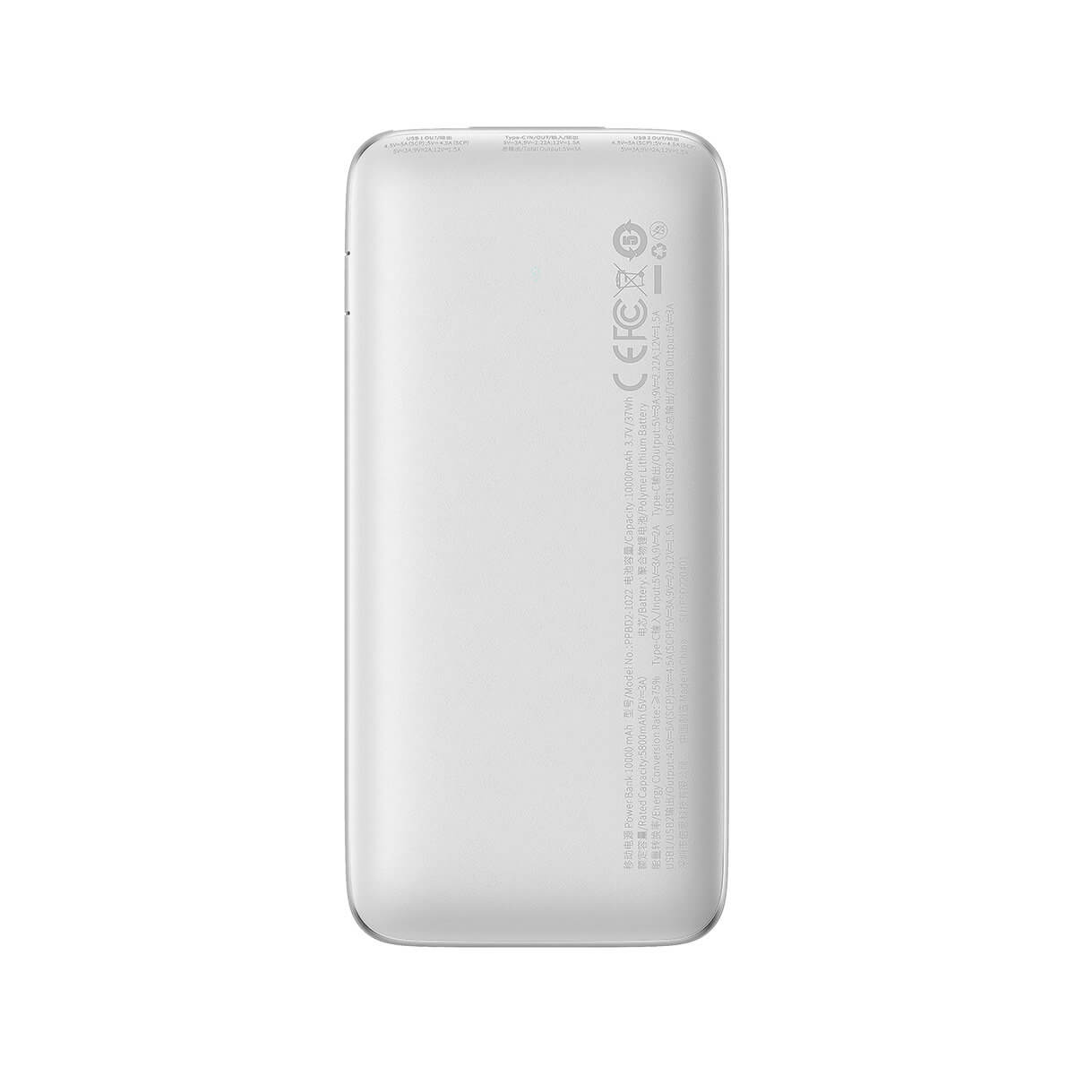 Baseus Bipow Pro 22.5W Power Bank 10000mAh 3Α με 2 Θύρες USB και 1 Θύρα Type - C - White - PPBD040002