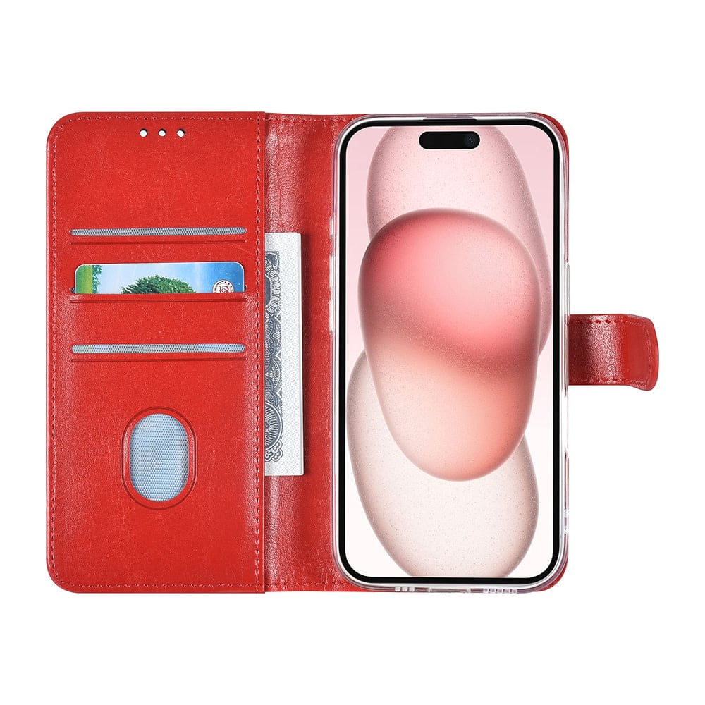 Tuniq iPhone 16 - Θήκη Πορτοφόλι Stand από Δερματίνη - Red