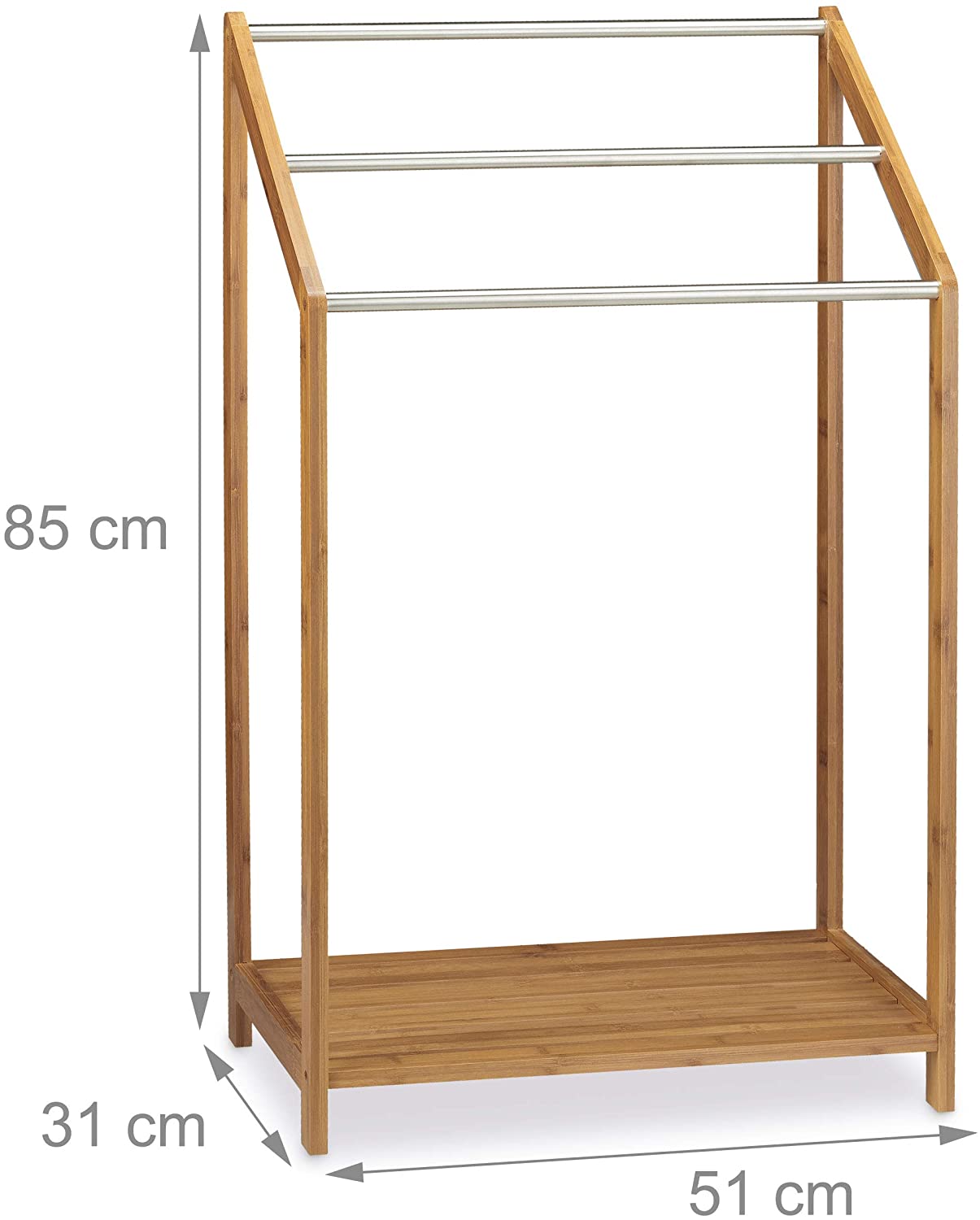 Relaxdays Κρεμάστρα για Πετσέτες από Μπαμπού - Natural - 4052025202910