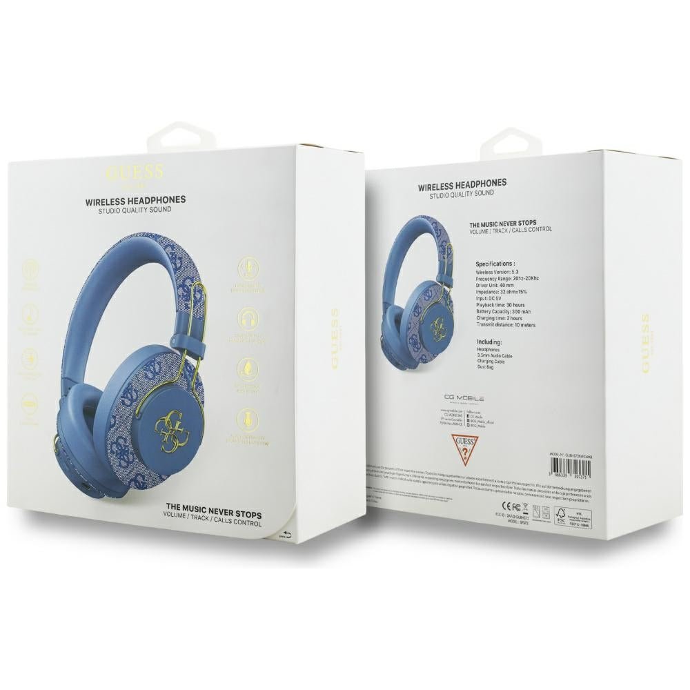Guess Over - Ear Metal 4G Logo - Ασύρματα Bluetooth Ακουστικά - Blue