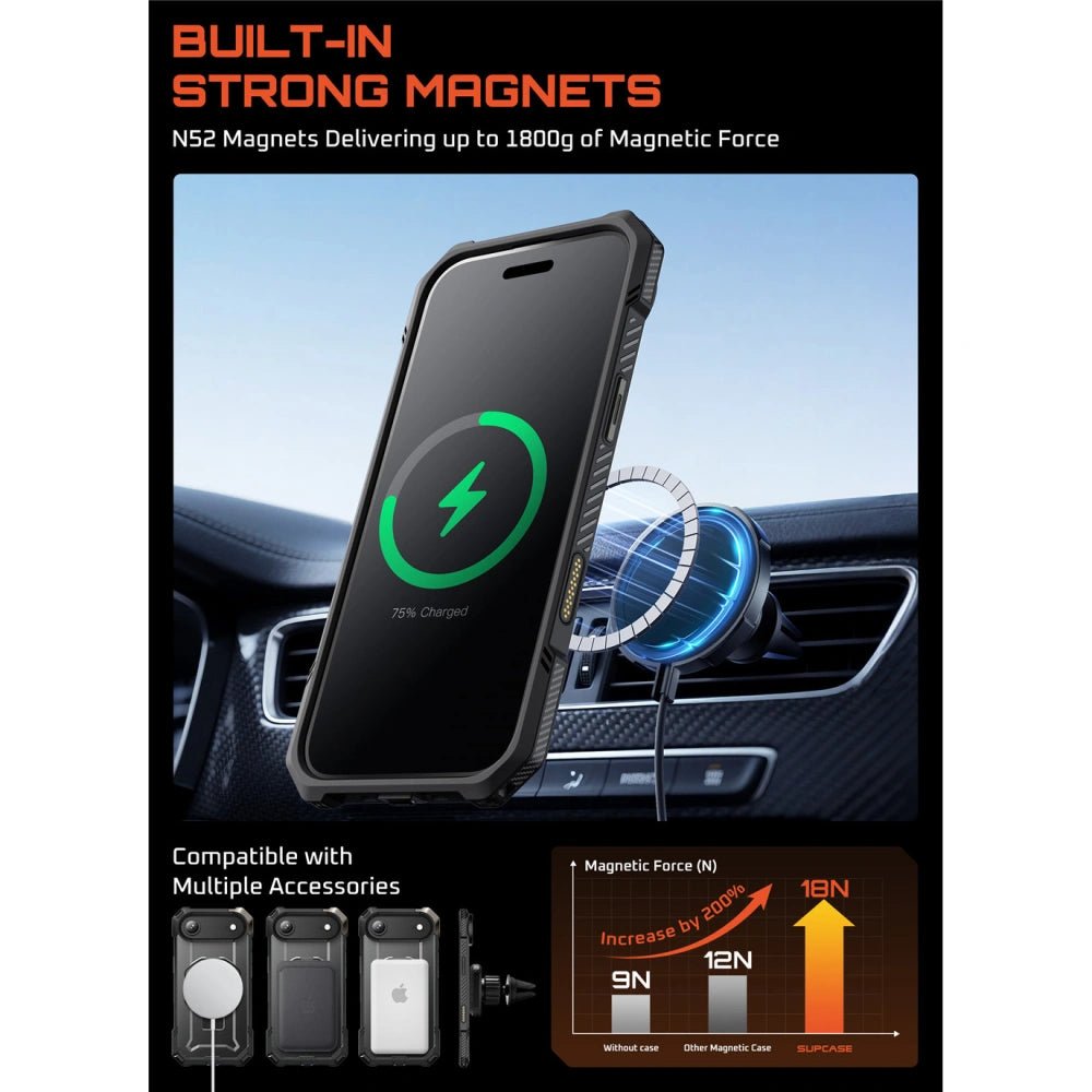 Supcase iPhone Air - UB Grip Mag - Σκληρή Θήκη με MagSafe και Stand - Black