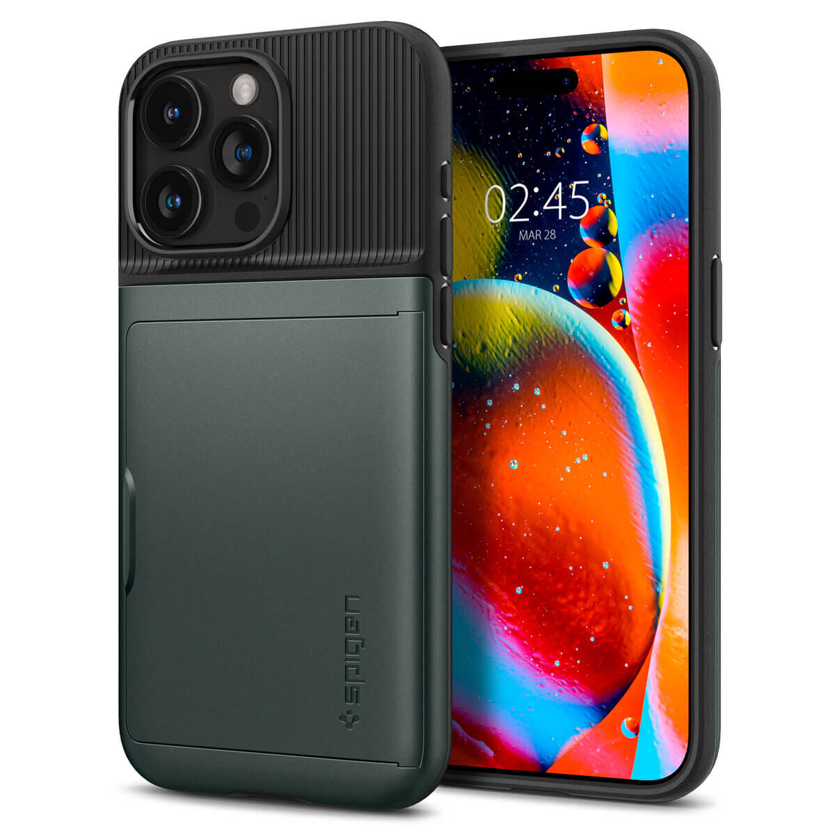 Spigen iPhone 15 Pro Slim Armor CS Σκληρή Θήκη - Abyss Green