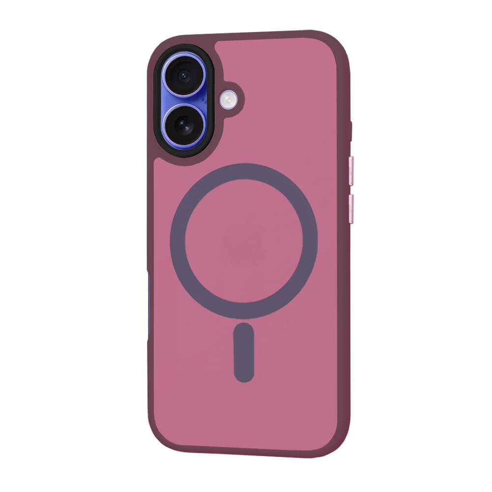 Techsuit iPhone 16 - HaloFrost Series MagSafe - Σκληρή Θήκη με Πλαίσιο Σιλικόνης - Bordeaux