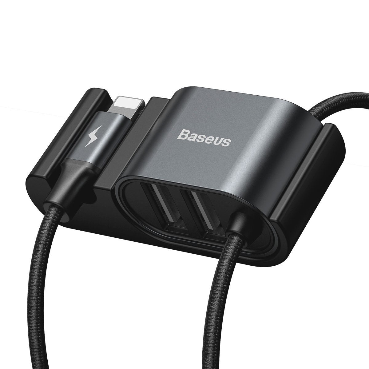 Baseus Special Data Cable for Backseat με 2xUSB Hub με Ενσωματωμένο Καλώδιο Lightning - Black - CALHZ - 01