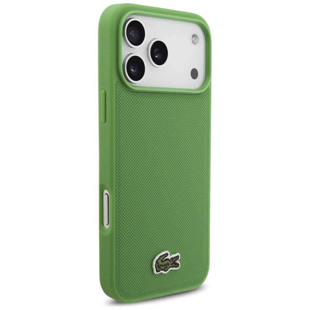 Lacoste iPhone 17 Pro Max - Iconic Petit Pique Woven Logo MagSafe - Σκληρή Θήκη με Πλαίσιο Σιλικόνης - Green