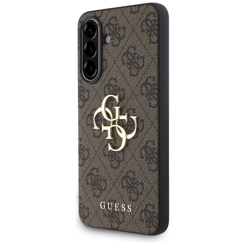 Guess Samsung Galaxy A56 5G - Big 4G Logo Classic Logo - Σκληρή Θήκη με Επένδυση από Οικολογικό Δέρμα - Brown - GUHCSA564GMGBR