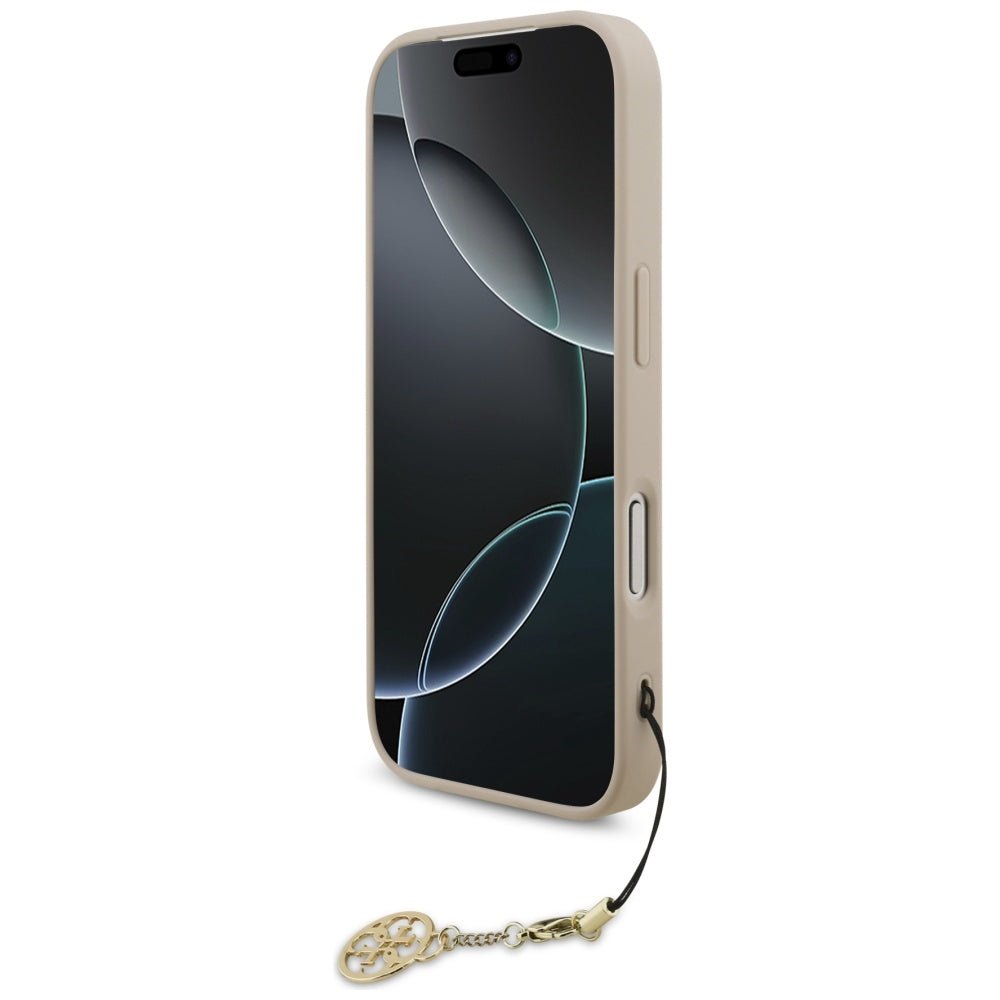 Guess iPhone 17 Pro - 4G Charms Collection MagSafe - Θήκη με Επένδυση Συνθετικού Δέρματος - Pink - GUHMP17LGF4GCP