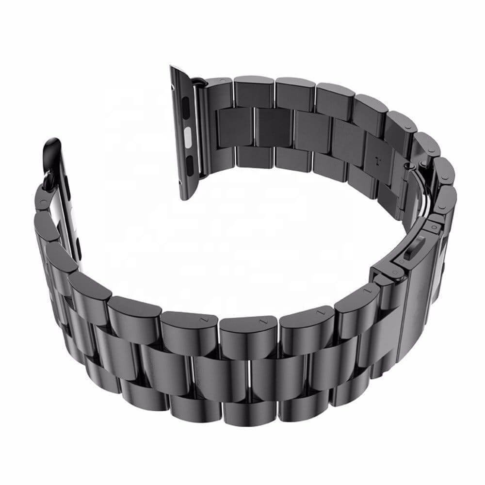 Techsuit Λουράκι Apple Watch 4/5/6/7/8/9/10/11 - SE (1/2/3) - ULTRA (1/2/3) - 44/45/46/49mm Watchband W036 Μπρασελέ από Ανοξείδωτο Ατσάλι - Black