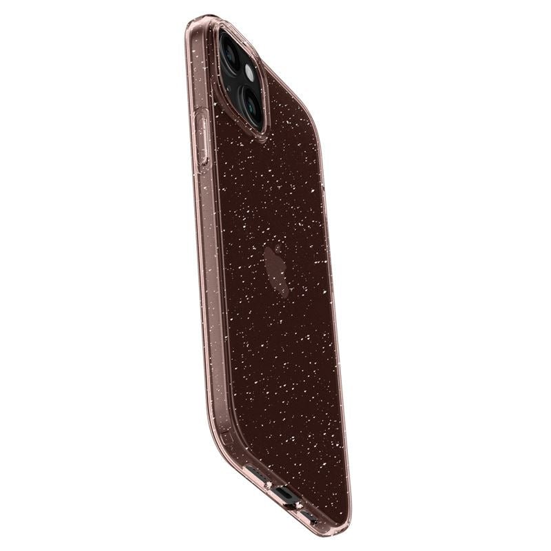 Spigen iPhone 15 Liquid Crystal Glitter Θήκη Σιλικόνης - Rose Quartz