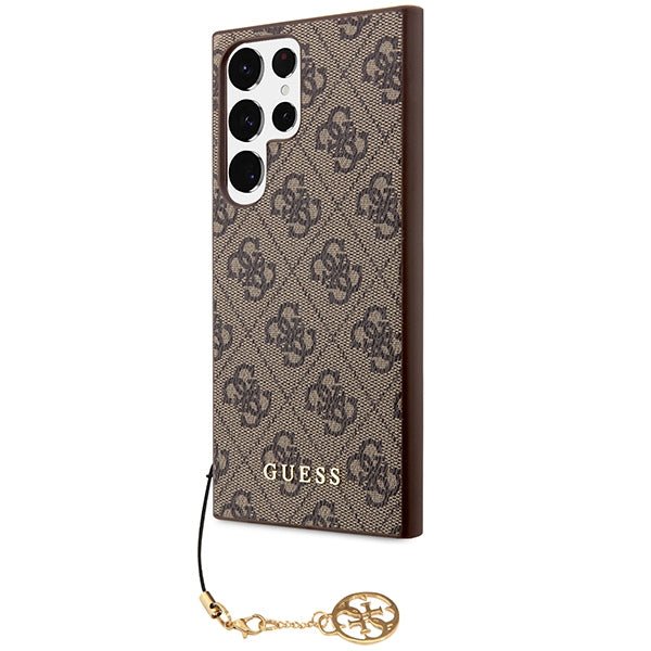 Guess Samsung Galaxy S23 Ultra - 4G Charms Collection Θήκη με Επένδυση Συνθετικού Δέρματος - Brown - GUHCS23LGF4GBR