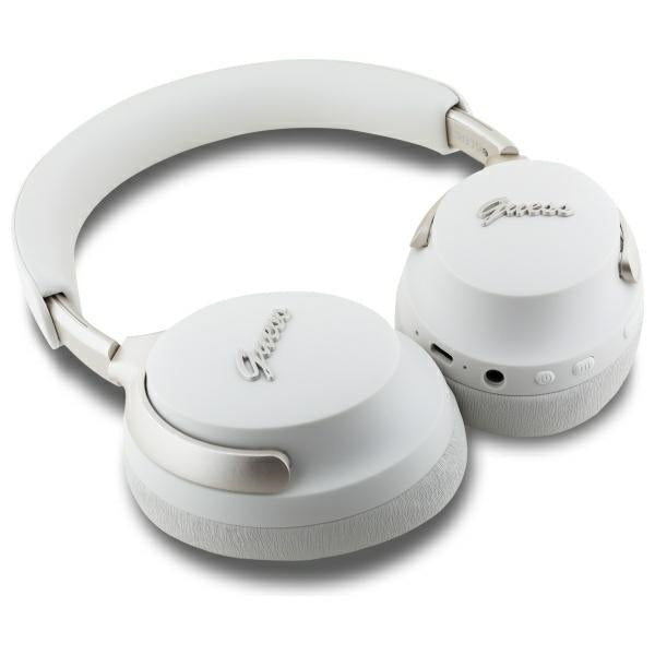 Guess Over - Ear Metal Script Logo - Ασύρματα Bluetooth Ακουστικά ANC - Beige
