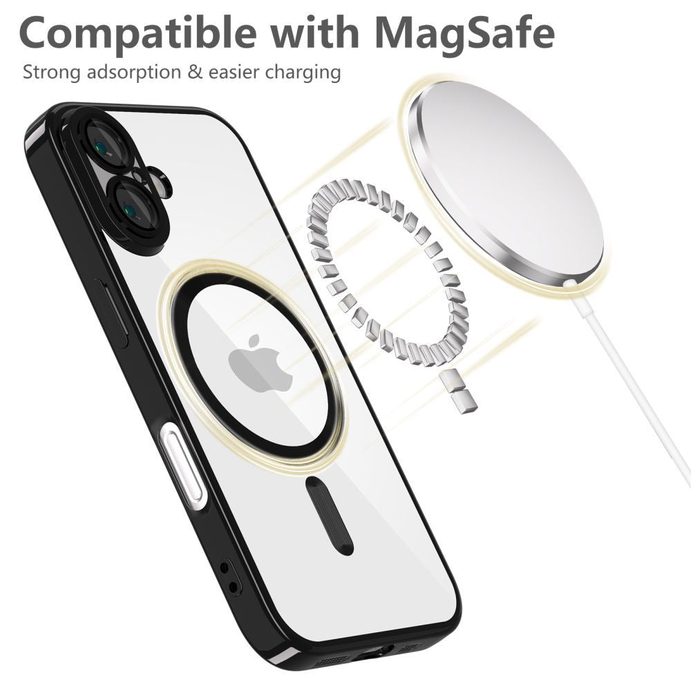 Tech - Protect iPhone 16e MagFlex Θήκη Σιλικόνης TPU με MagSafe - Διάφανη / Shiny Black