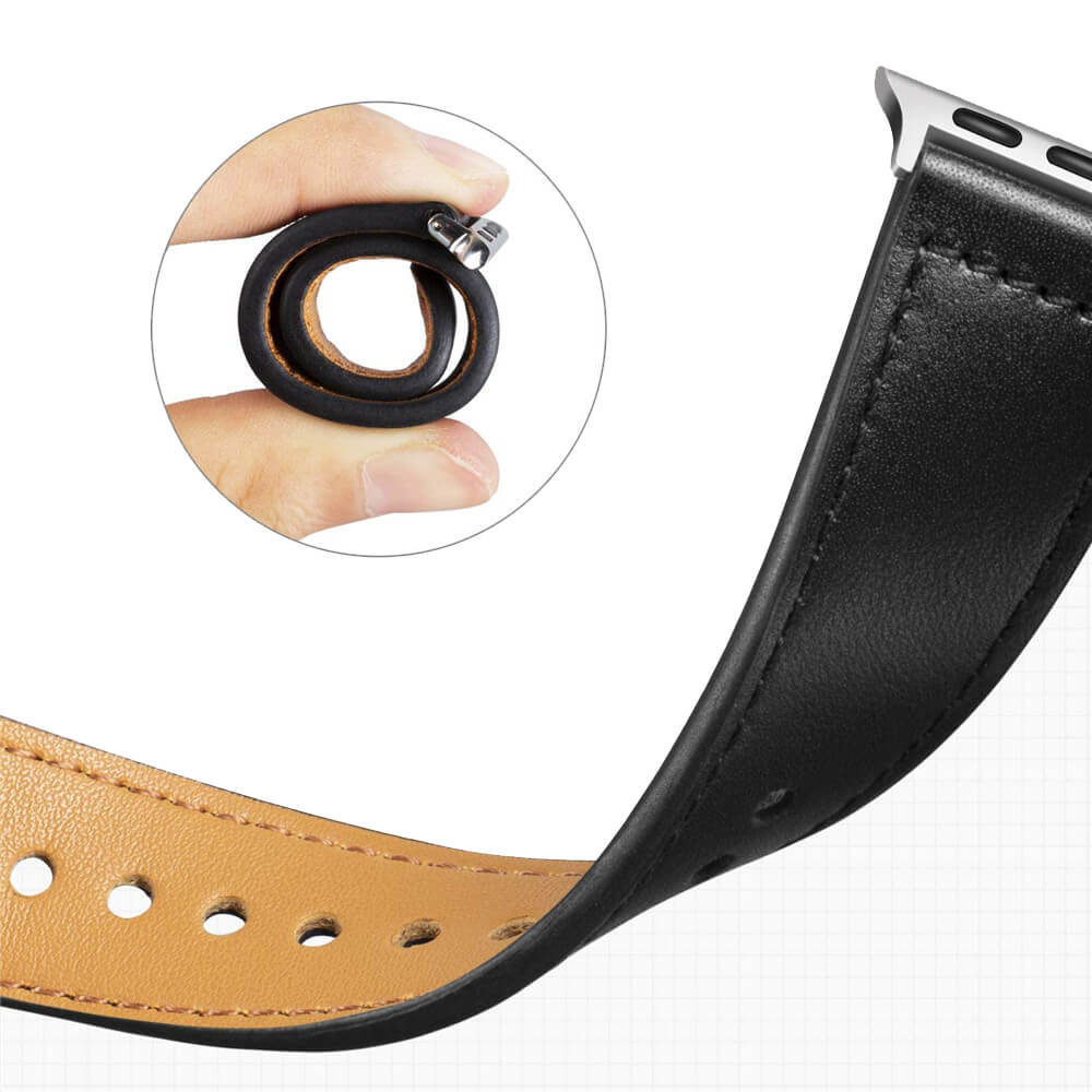 Techsuit Λουράκι Apple Watch 2/3/4/5/6/7/8/9/10/11 - SE (1/2/3) - 38/40/41/42mm Watchband W033 από Συνθετικό Δε΄ρμα - 32 x 20 x 180mm - Black