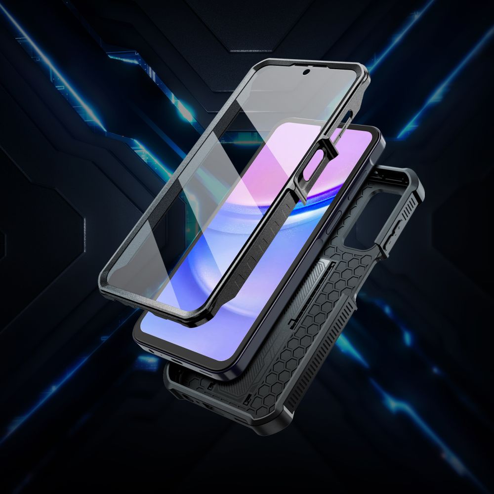 Tech - Protect Samsung Galaxy A15 4G / A15 5G Kevlar Cam+ Θήκη 360 Full Body με Προστασία για την Οθόνη και την Κάμερα και Stand - Black