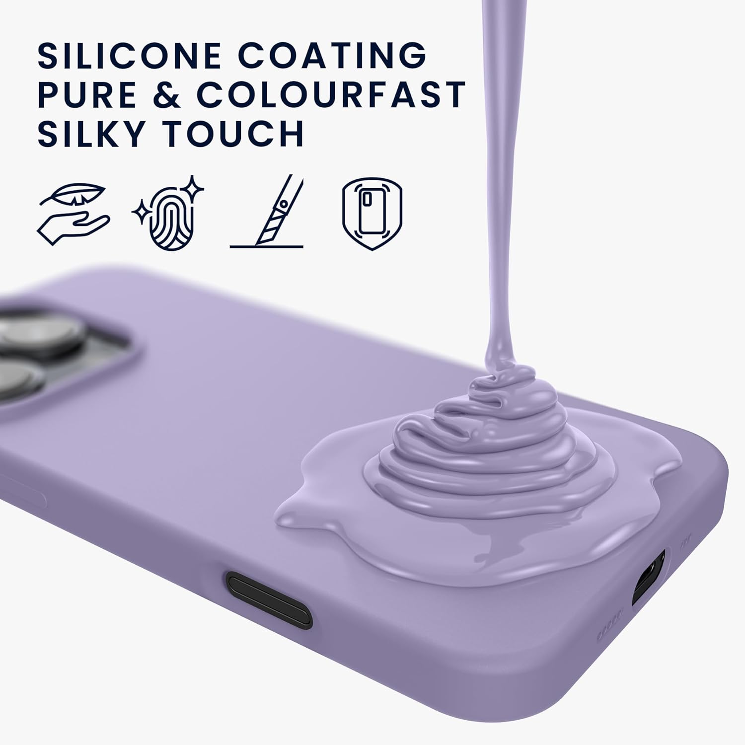 KW iPhone 16 Pro Θήκη Σιλικόνης Rubberized TPU - Lavender