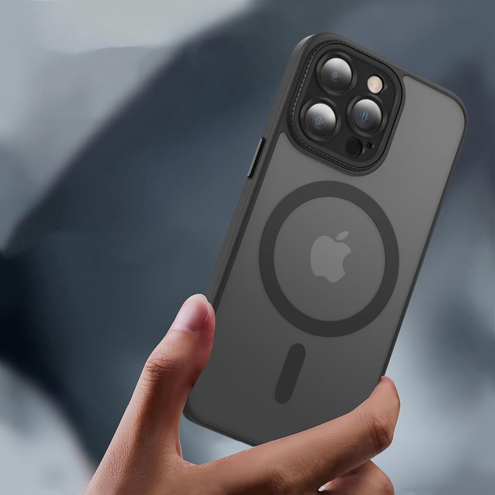 Tech - Protect iPhone 15 Pro MagMat Cam+ Σκληρή Θήκη με Πλαίσιο Σιλικόνης και MagSafe - Matte Black / Ημιδιάφανη