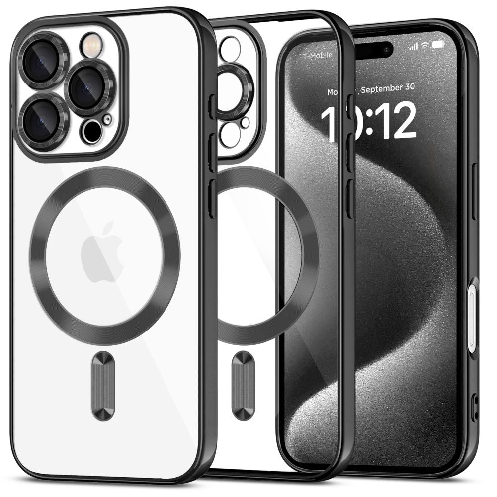 Tech - Protect iPhone 16 Pro MagFlex Θήκη Σιλικόνης TPU με MagSafe - Διάφανη / Shiny Black